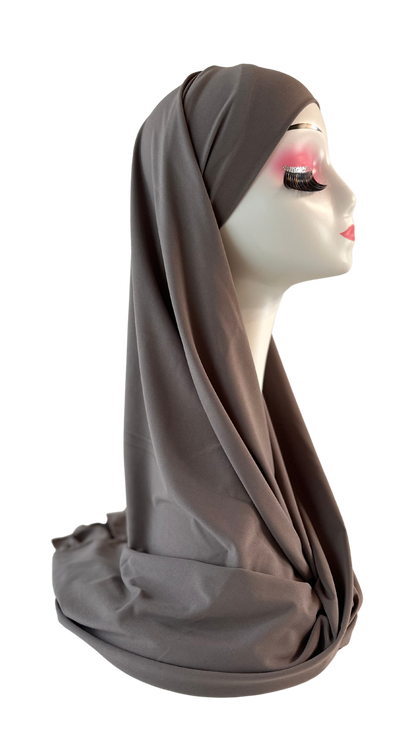 Hijab à nouer en jersey premium - Moka